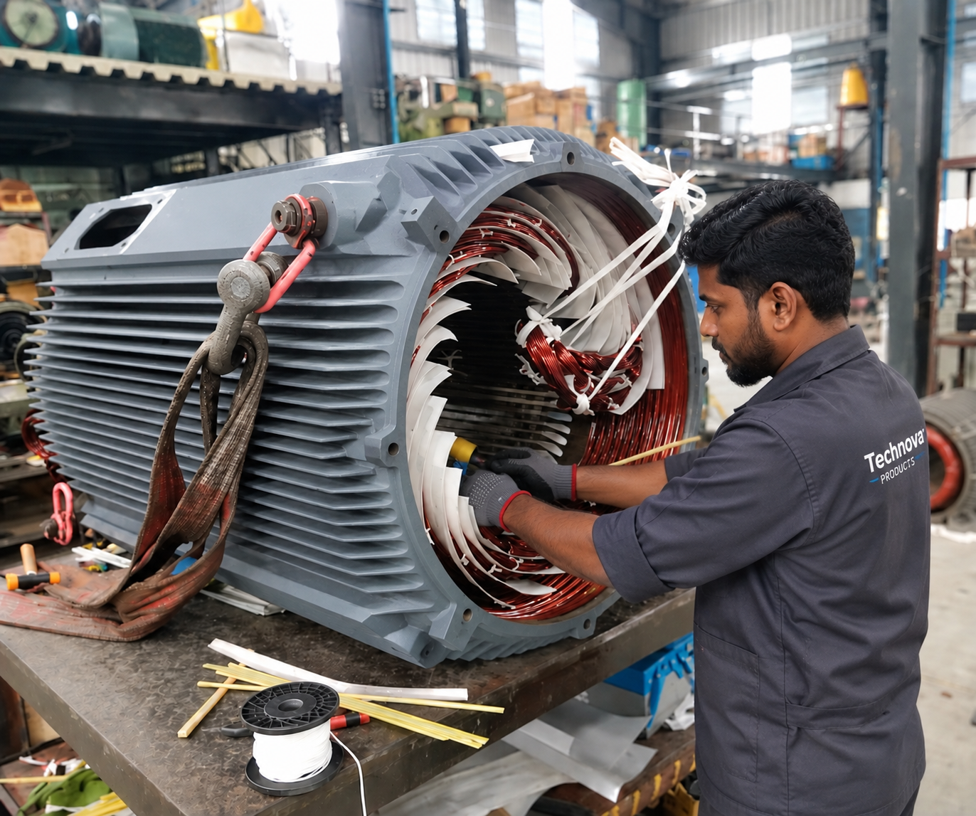 Industrial Motor Winding Workshop